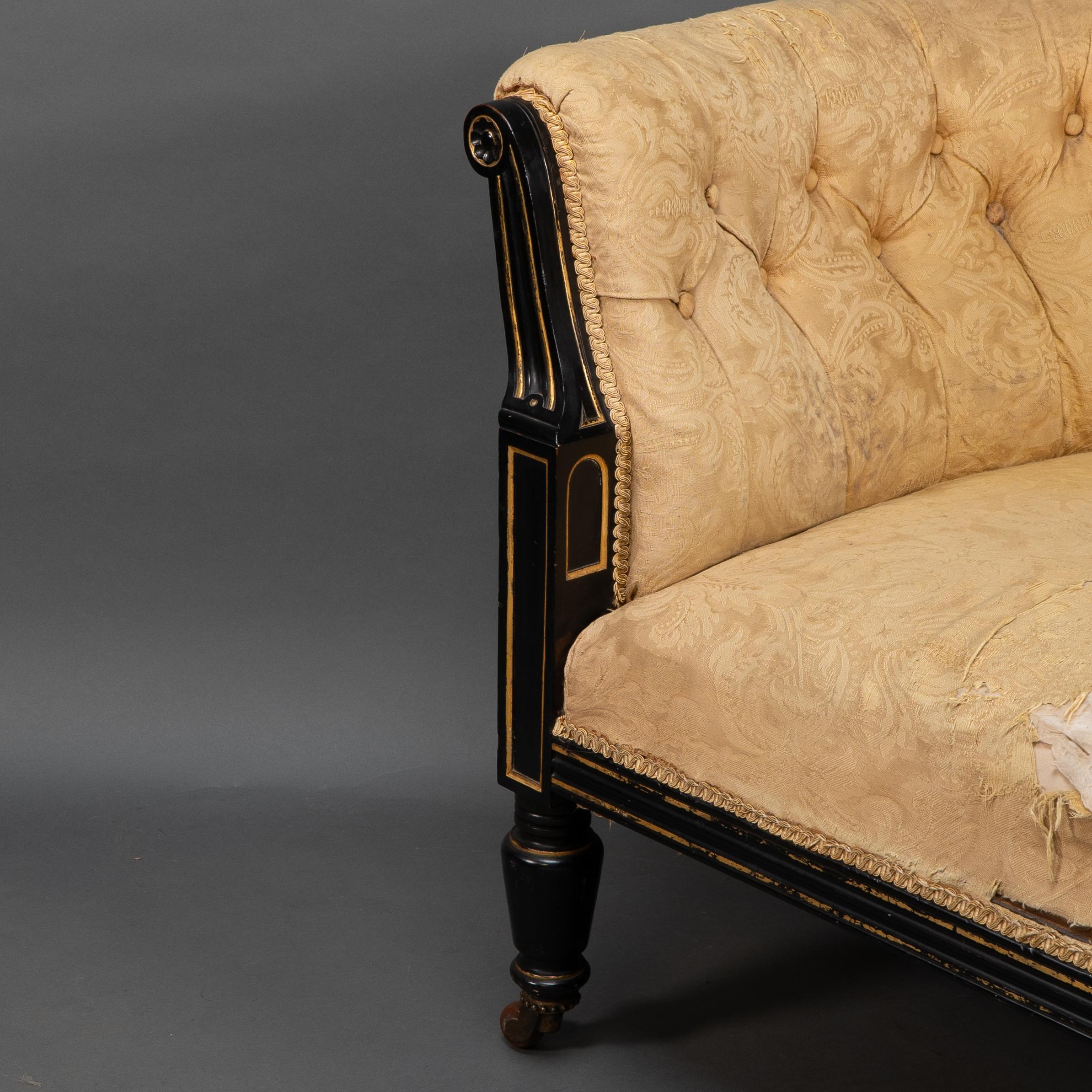 Charles Bevan. Marsh & Jones. Chaise longue avec dossier à boutons Aesthetic Movement en vente 3