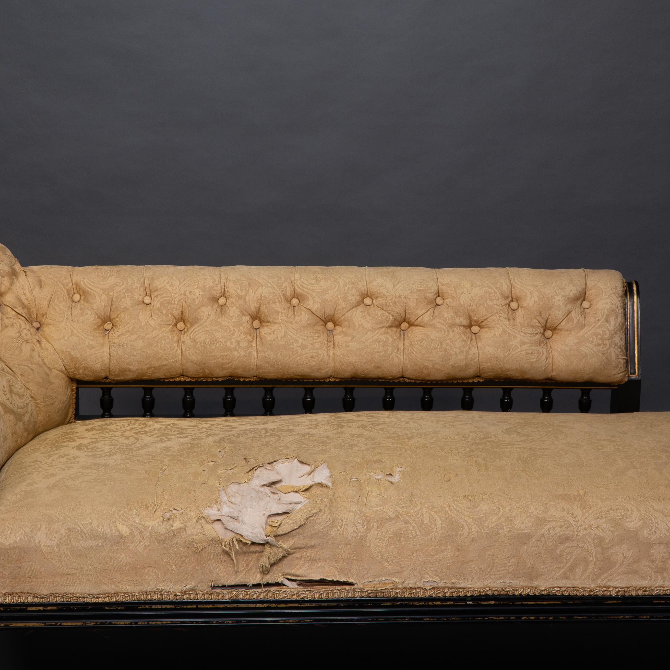 Charles Bevan. Marsh & Jones. Chaise longue avec dossier à boutons Aesthetic Movement en vente 6
