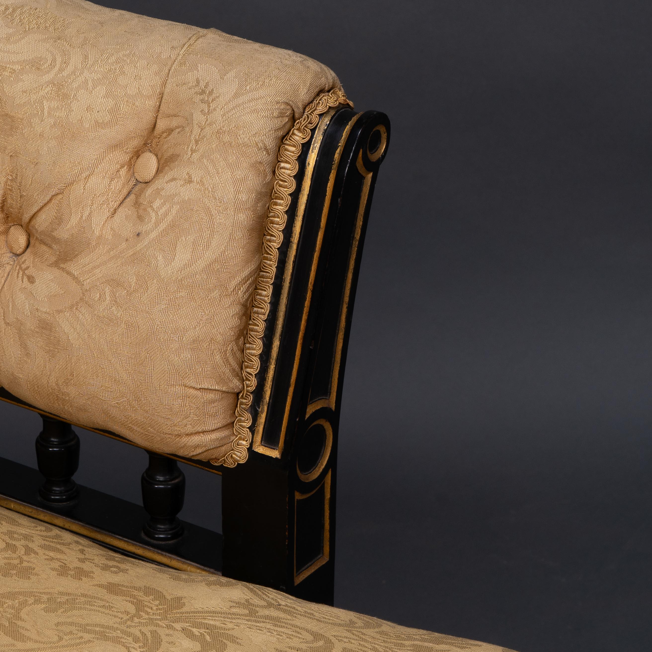 Charles Bevan. Marsh & Jones. Aesthetic Movement button back chaise lounge For Sale 9
