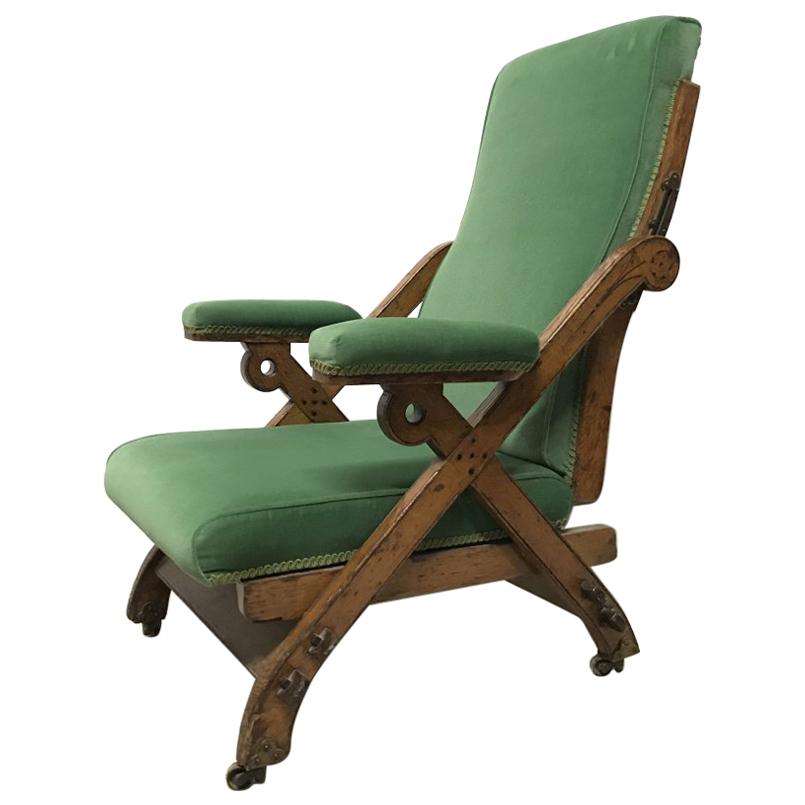 Charles Bevan Marsh Jones & Cribb, Gothic Revival New Registered Reclining Chair