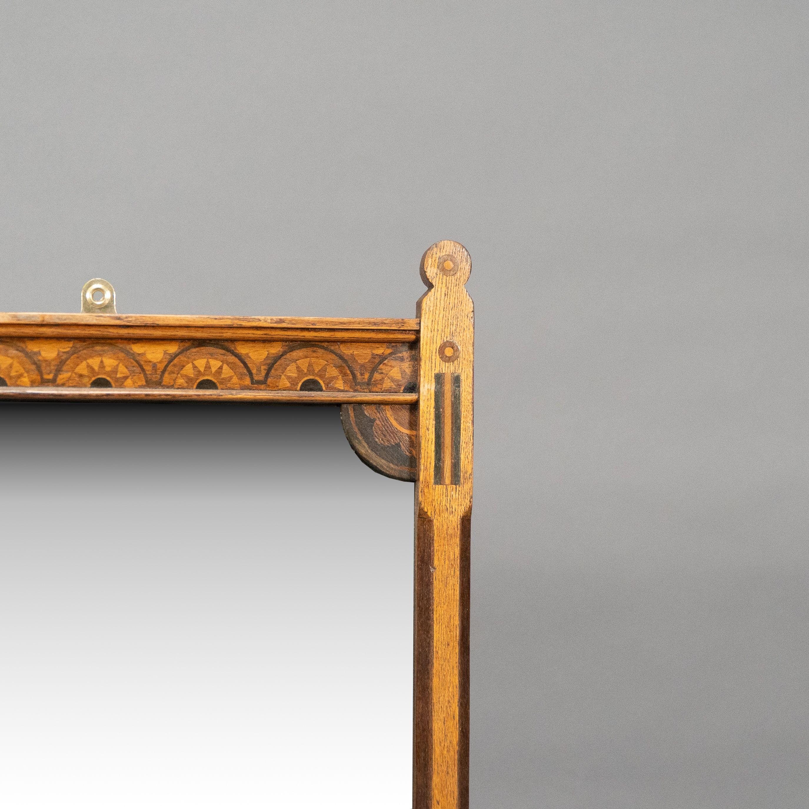 Charles Bevan Stil von. Ein Wandspiegel aus Eiche im gotischen Revival im Zustand „Gut“ im Angebot in London, GB