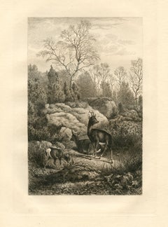 "In the Forest of Fontainebleau" original etching