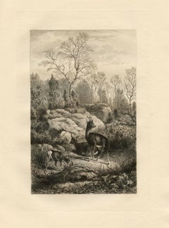 "In the Forest of Fontainebleau" original etching