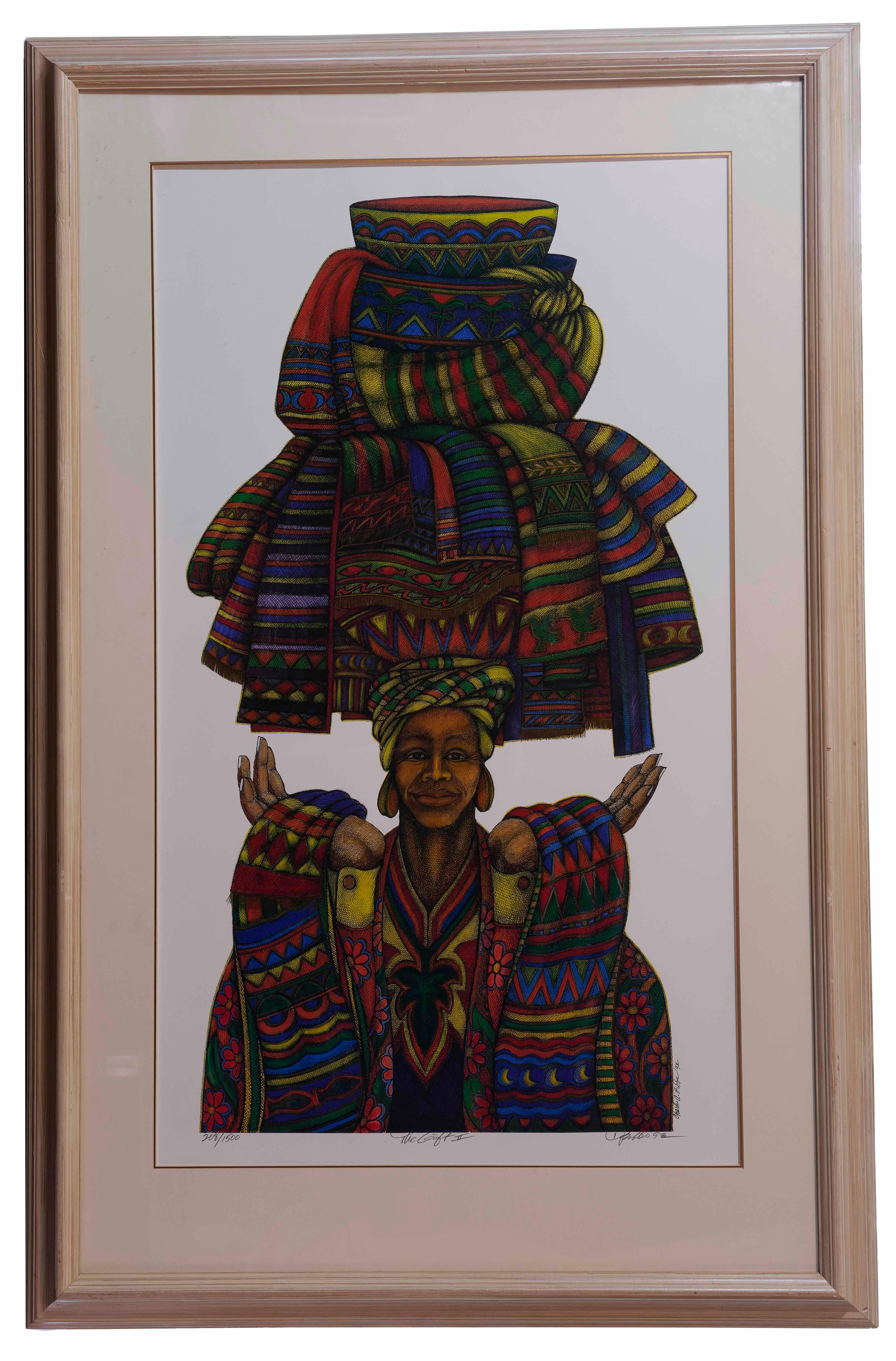 Charles Bibbs 

"El Regalo, Serie II" 

Litografía 

Edición 208 de 1500

1993

21" x 36" sin enmarcar

31" x 47,5" enmarcado