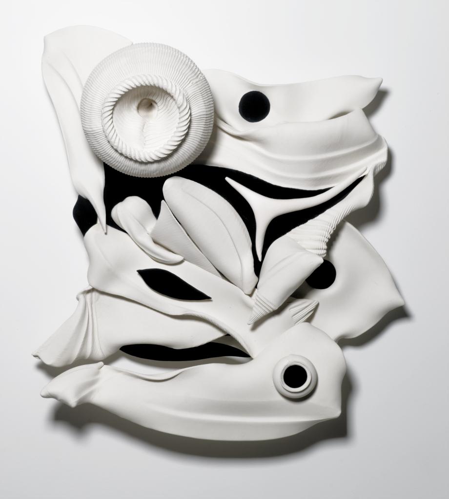 Charles Birnbaum_Composition Black and White No.2_Porcelain_Maximalist Sculpture For Sale 2