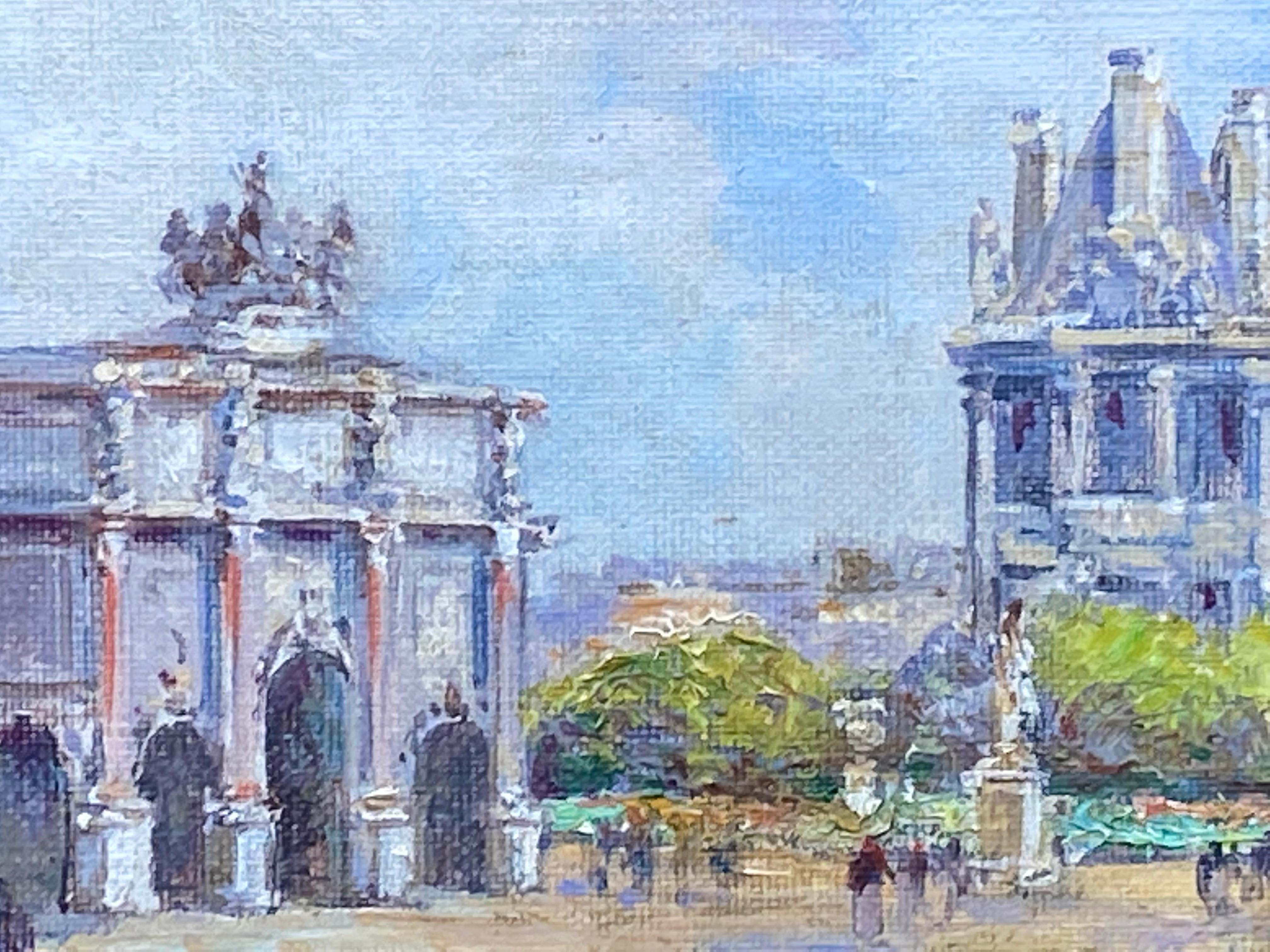 Arc de Triomphe du Carrousel - Bleu Figurative Painting par Charles Blondin