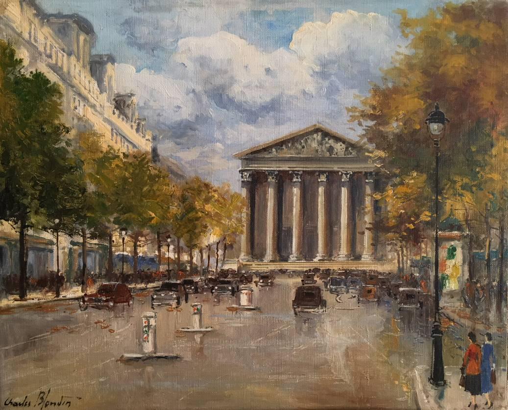 La Madeleine, Paris - Painting by Charles Blondin