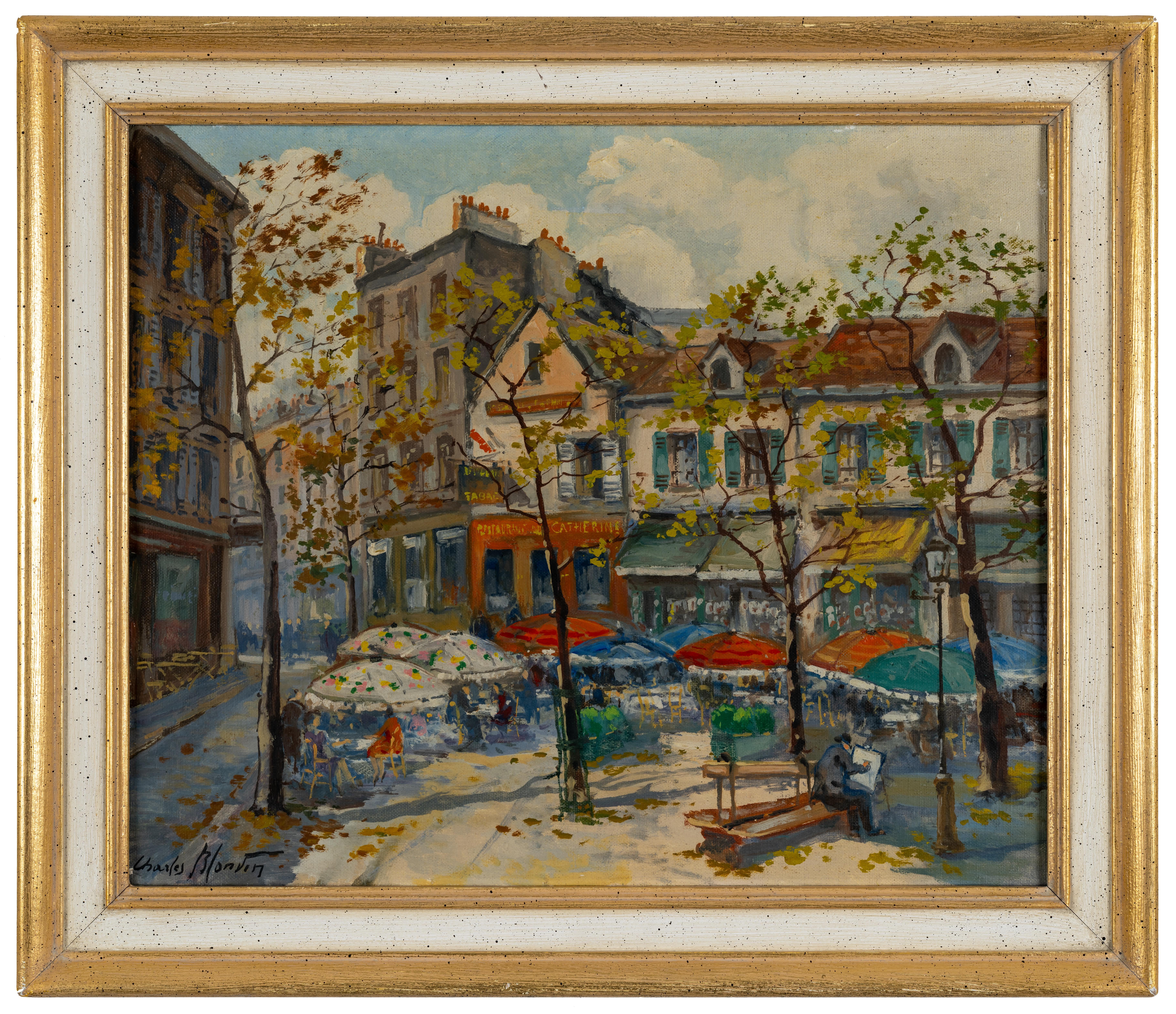 Charles Blondin Landscape Painting - Painter on the Square