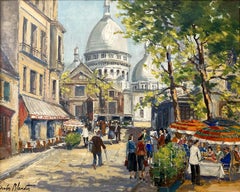 "Sacré-Cœur & Montmatre Paris" Französischer Impressionist Ölgemälde auf Leinwand