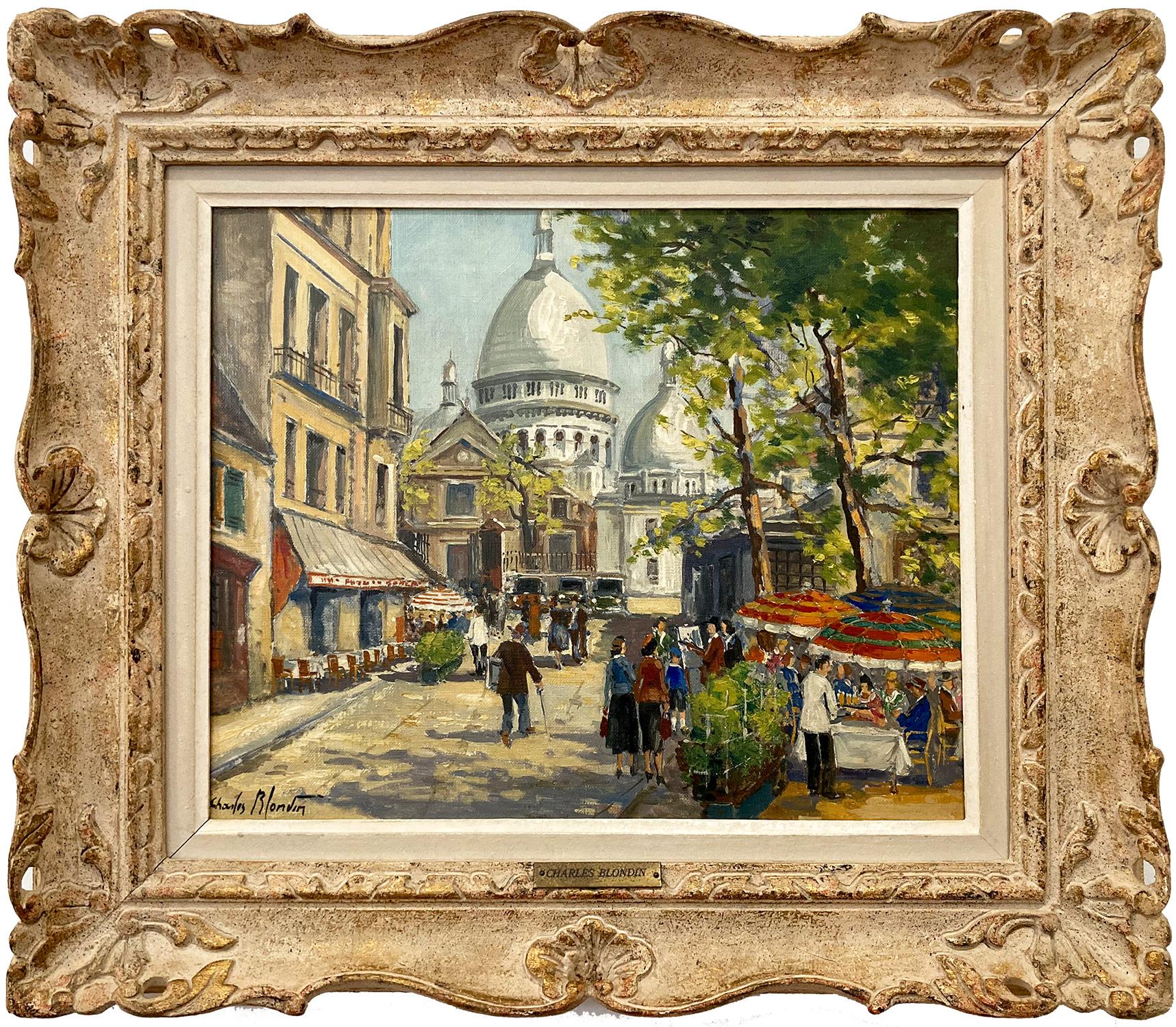 "Sacré-Cœur & Montmatre Paris" Pittura ad olio impressionista francese su tela