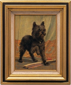 “Quick” A Dog Portrait of a Brussels Griffon, dated 1888 by Charles Boland