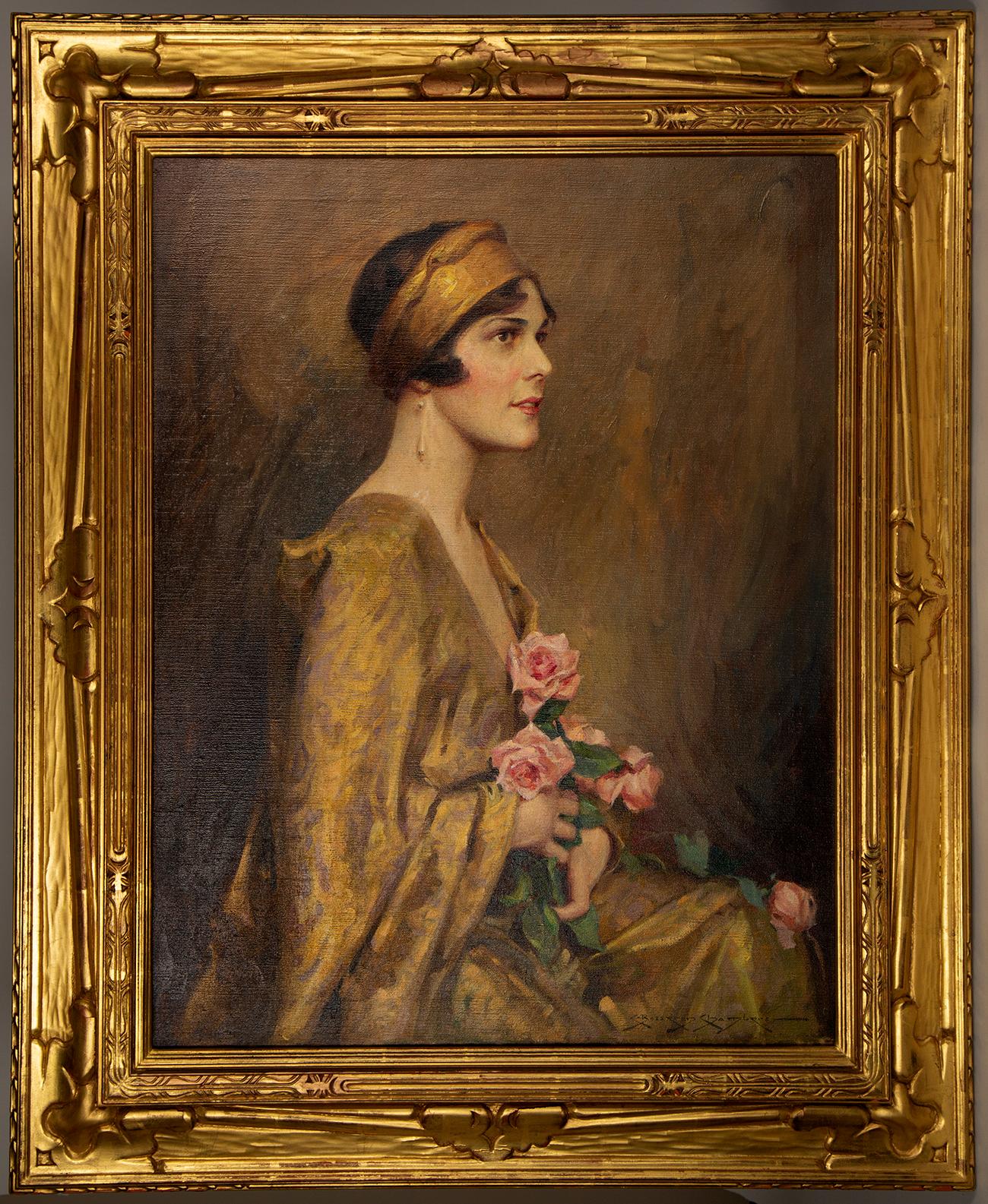 Charles Bosseron Chambers Portrait Painting - The Gold Kimono