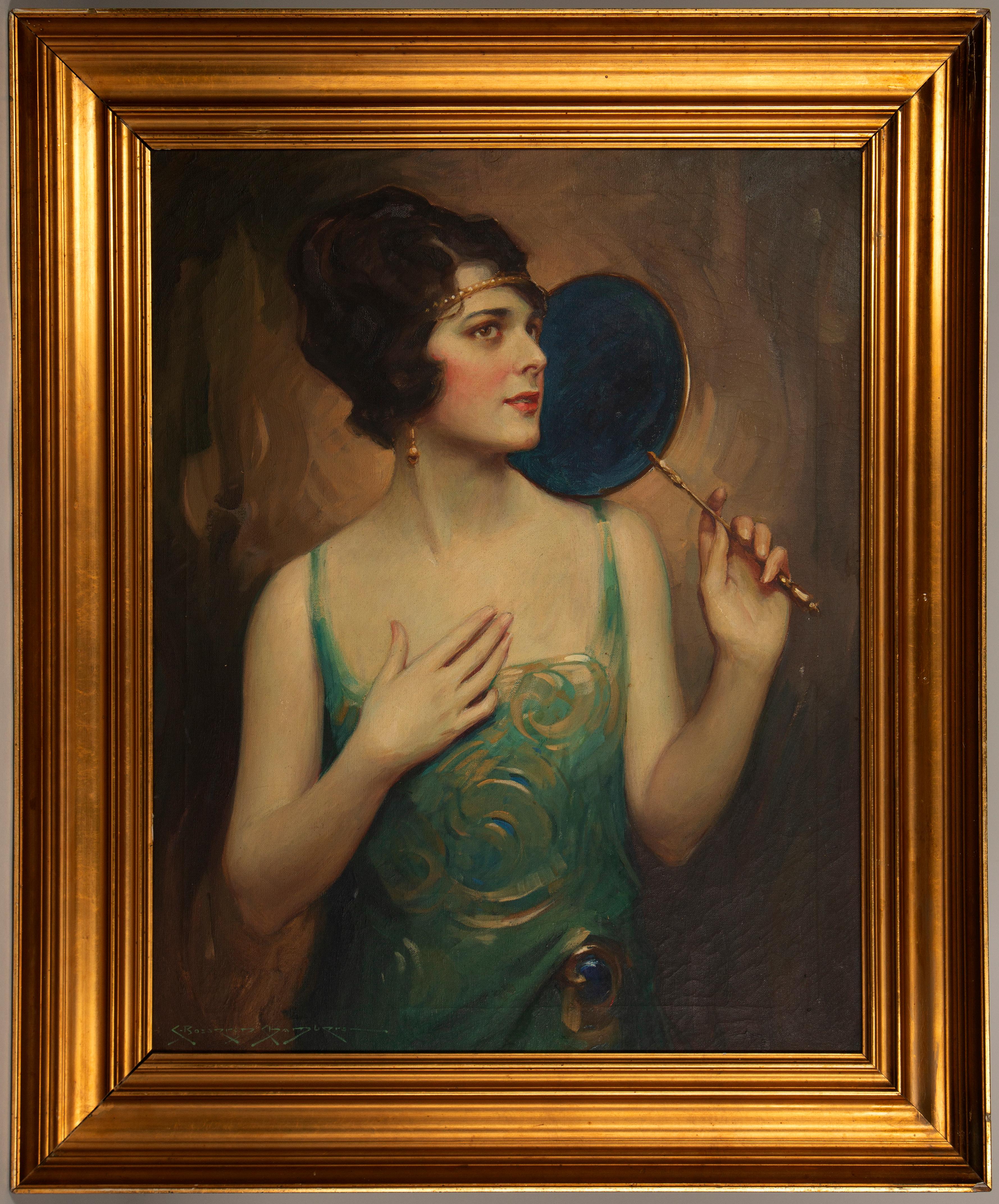 Charles Bosseron Chambers Figurative Painting - Walk-Over Shoes Advertisement Flapper Girl