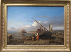 Volver de pesca en Étretat, Normandía, Francia