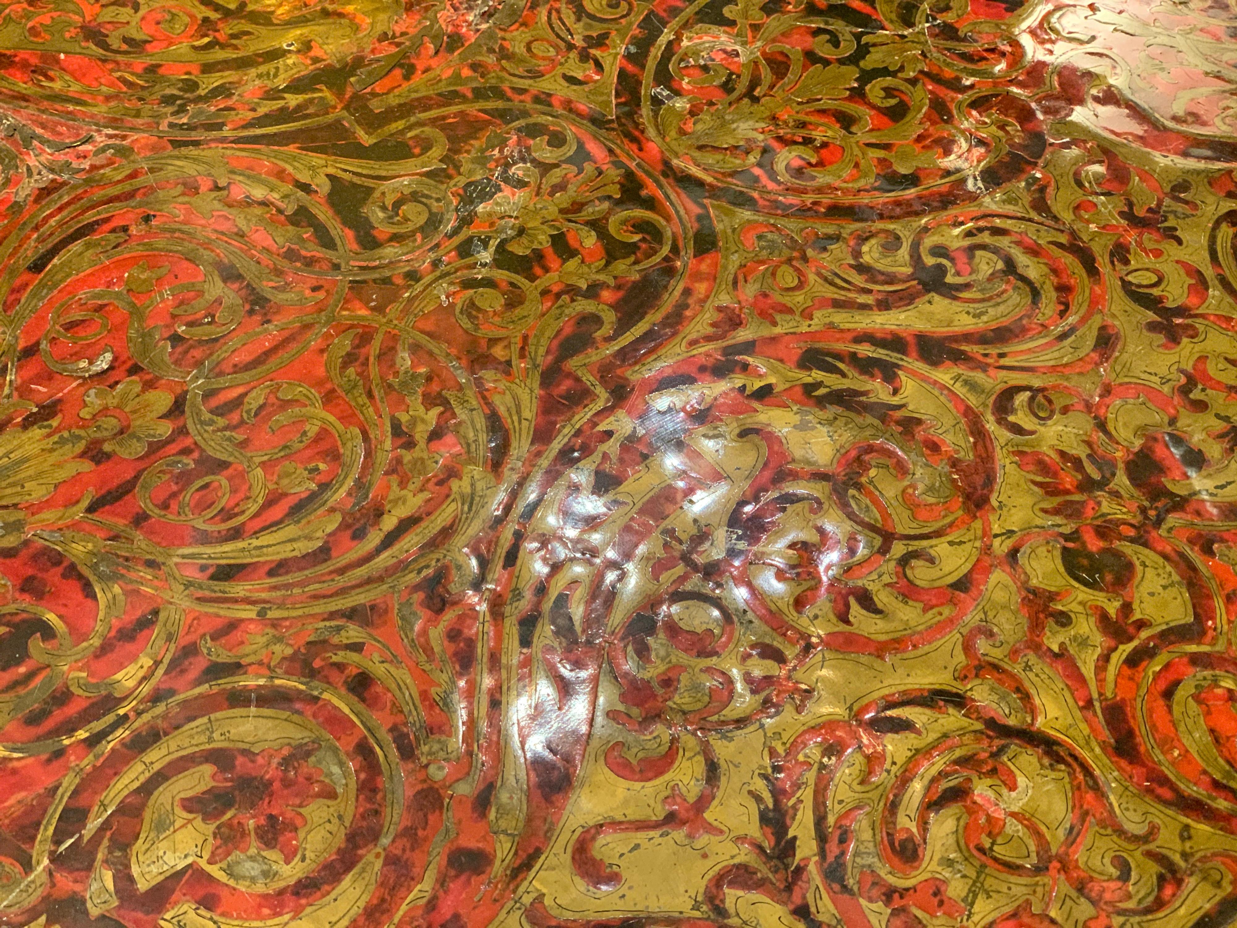 Scrivania montata in ottone inciso ed ebano in stile Charles-Boulle, 1900 in vendita 10