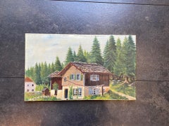 La loge, Swiss by Charles Bourquin - Oil on canvas