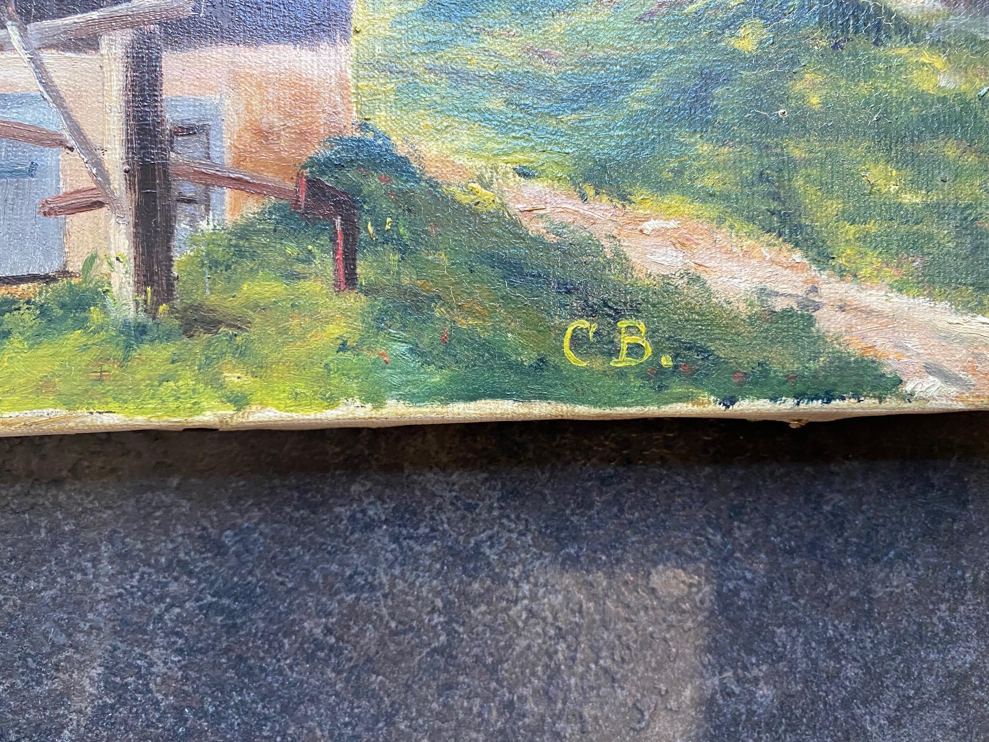 La loge, Svizzera di Charles Bourquin - Olio su tela in vendita 3