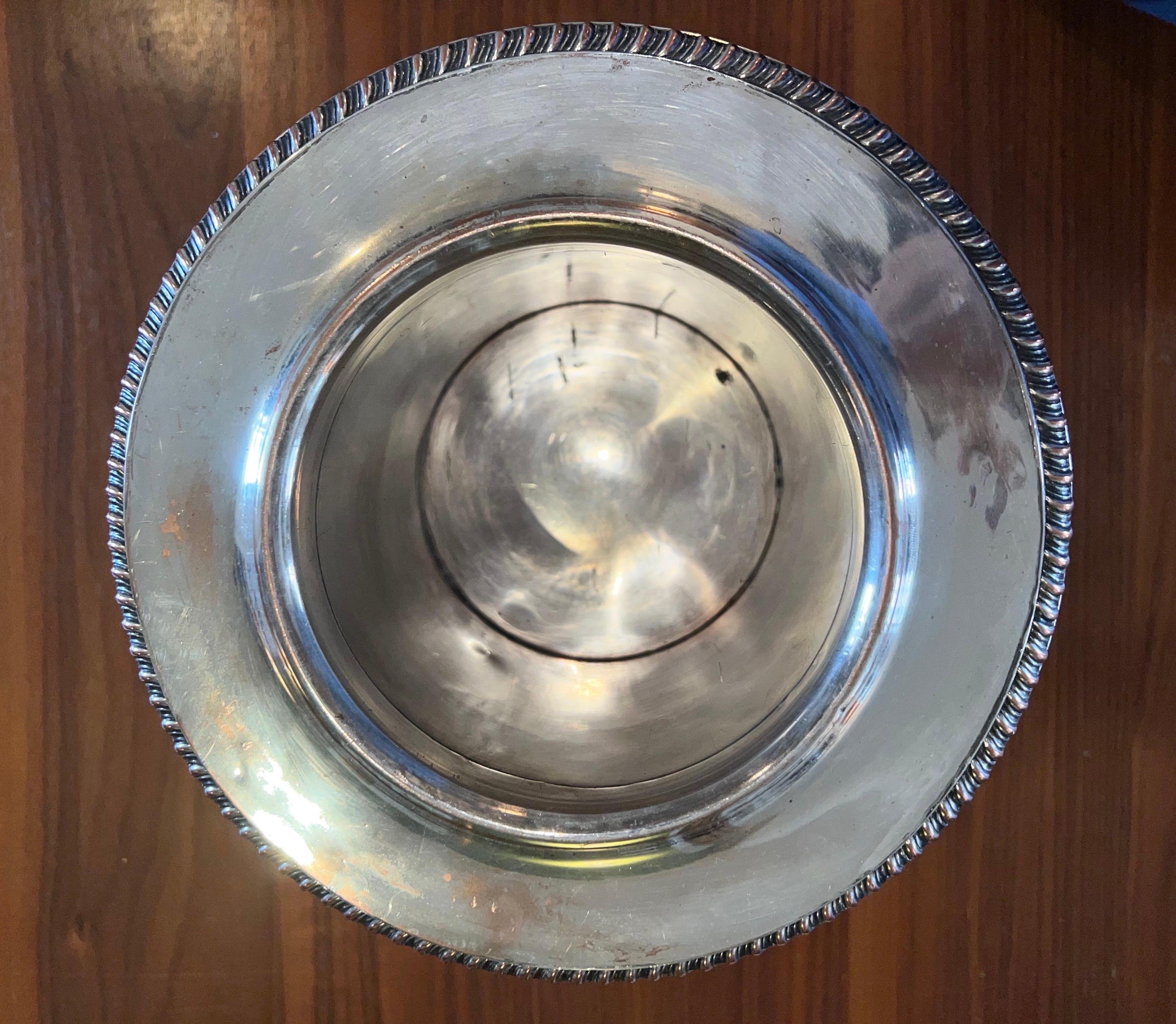 Charles Boyton 1890s Silver Plated Drink/Champagne Bucket with Liner In Good Condition In Brooklyn, NY