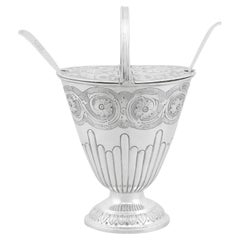 Antiker viktorianischer Senftopf aus Sterlingsilber von Charles Boyton II