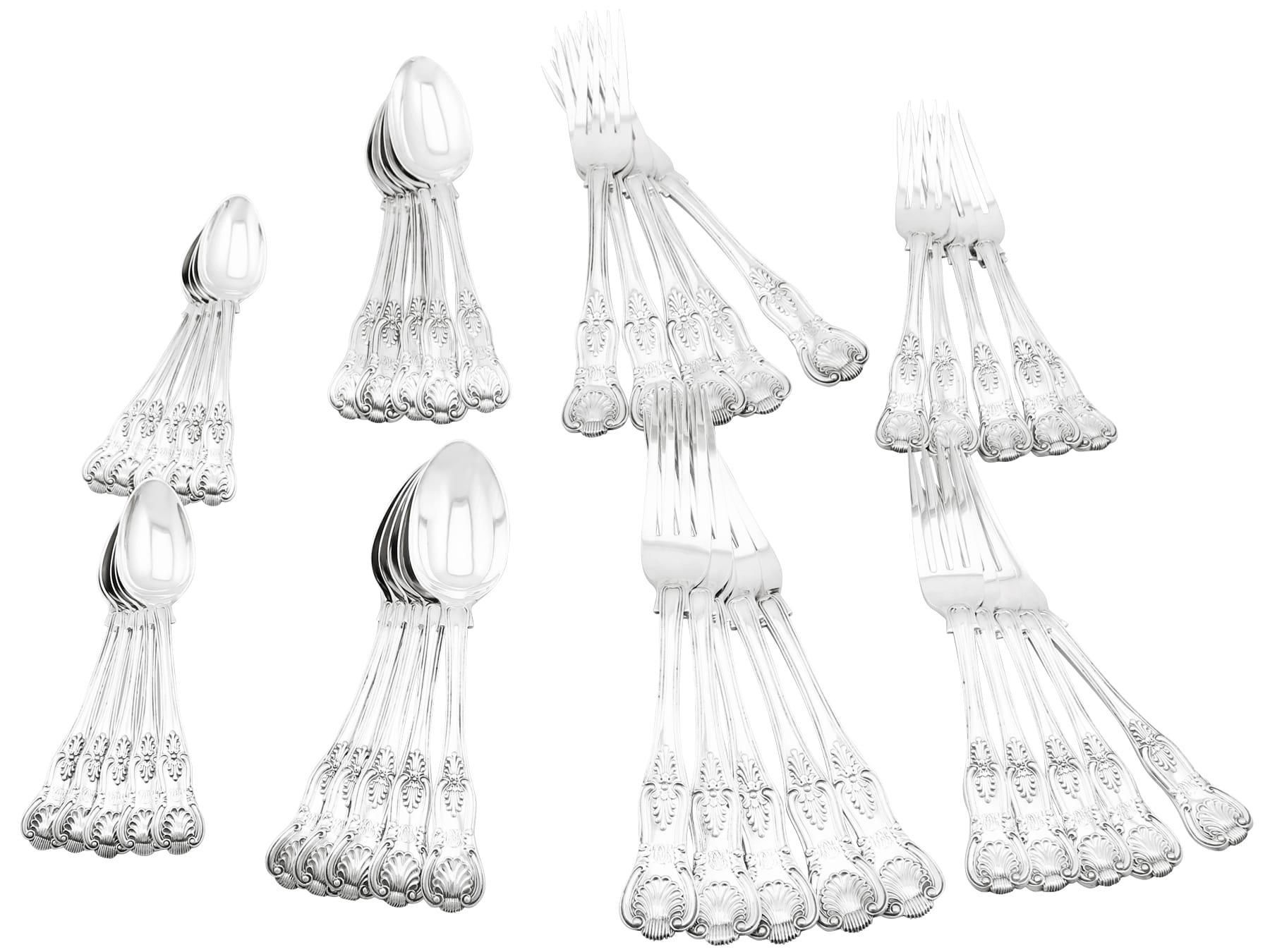 Charles Boyton II Victorian Sterling Silver Canteen of Cutlery for Ten For Sale 6