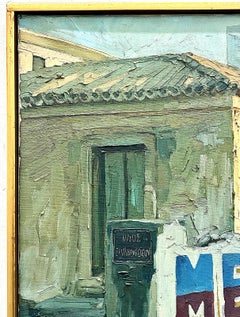 Pintura de escena callejera mediterránea