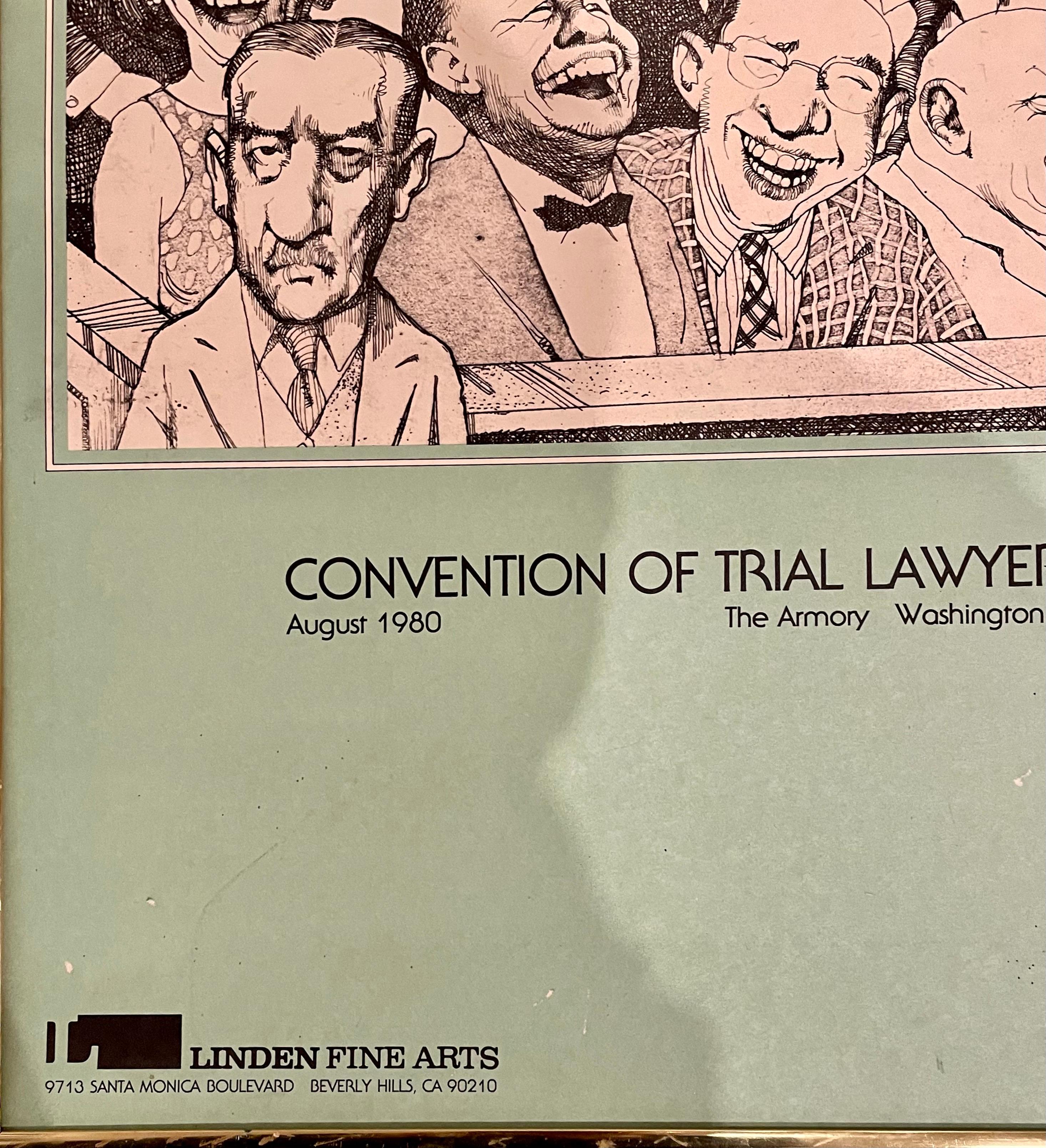 Post-Modern Charles Bragg Original Poster 1980's Convention of Lawyers Washington DC