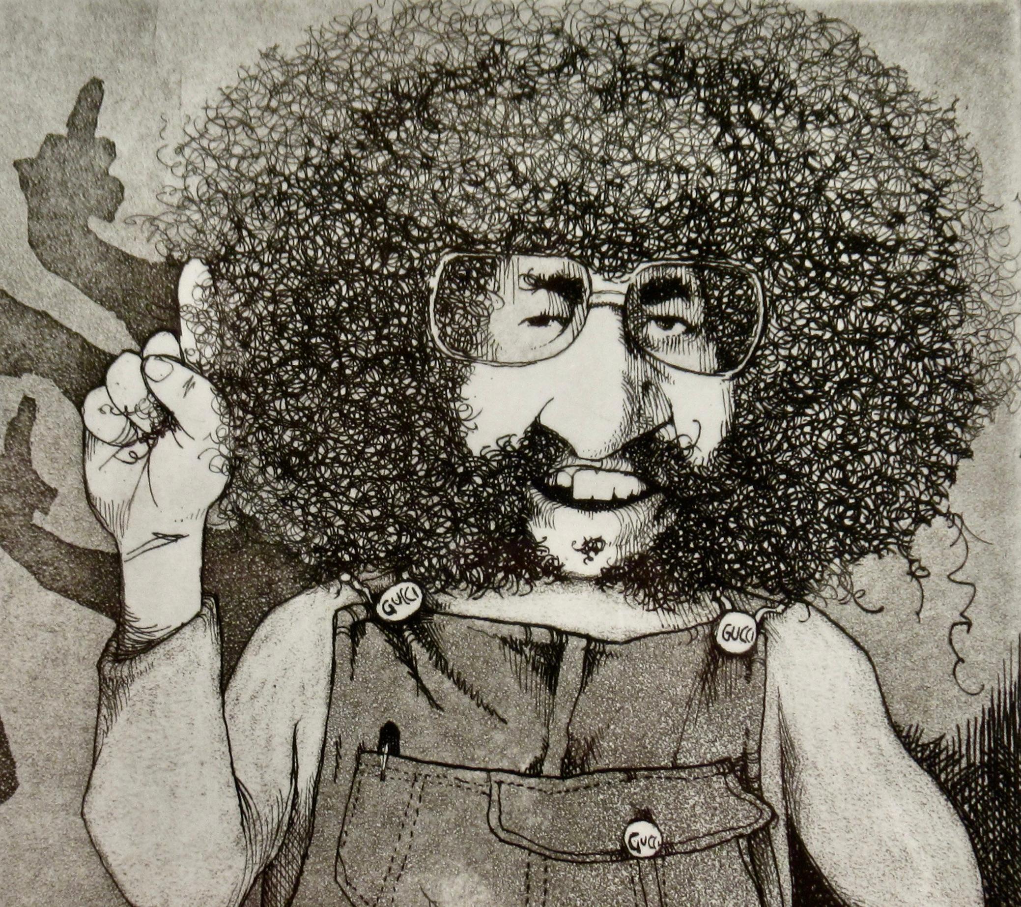 ACLU - Gray Figurative Print by Charles Bragg