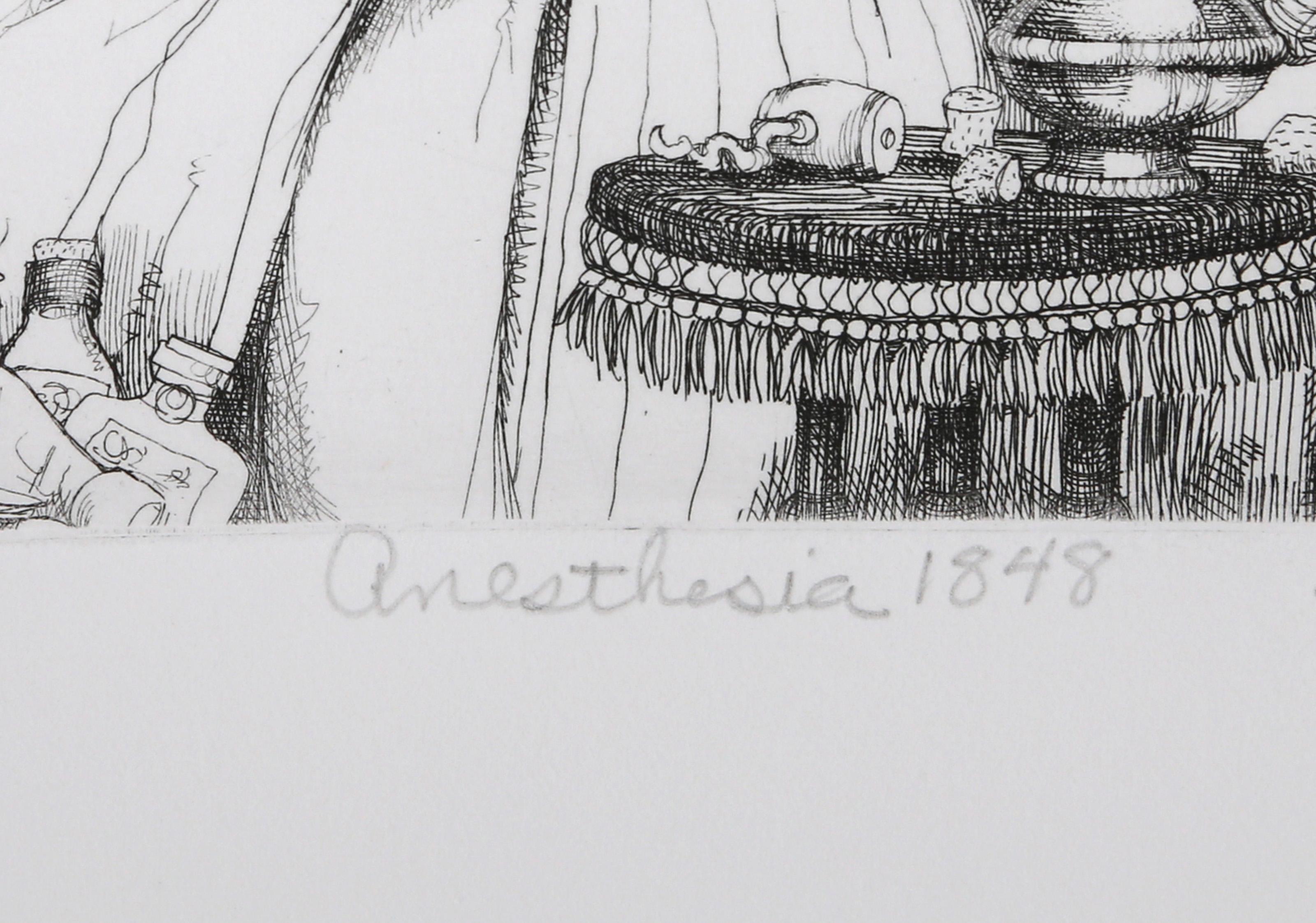 Anesthesia 1848, Volkskunst-Radierung von Charles Bragg im Angebot 3