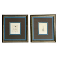 Charles Bragg, Two Etchings, Nasty Series, Signed and Stamped, American, 20th c.
