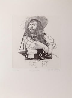 Cyrano, Folk Art Etching by Charles Bragg