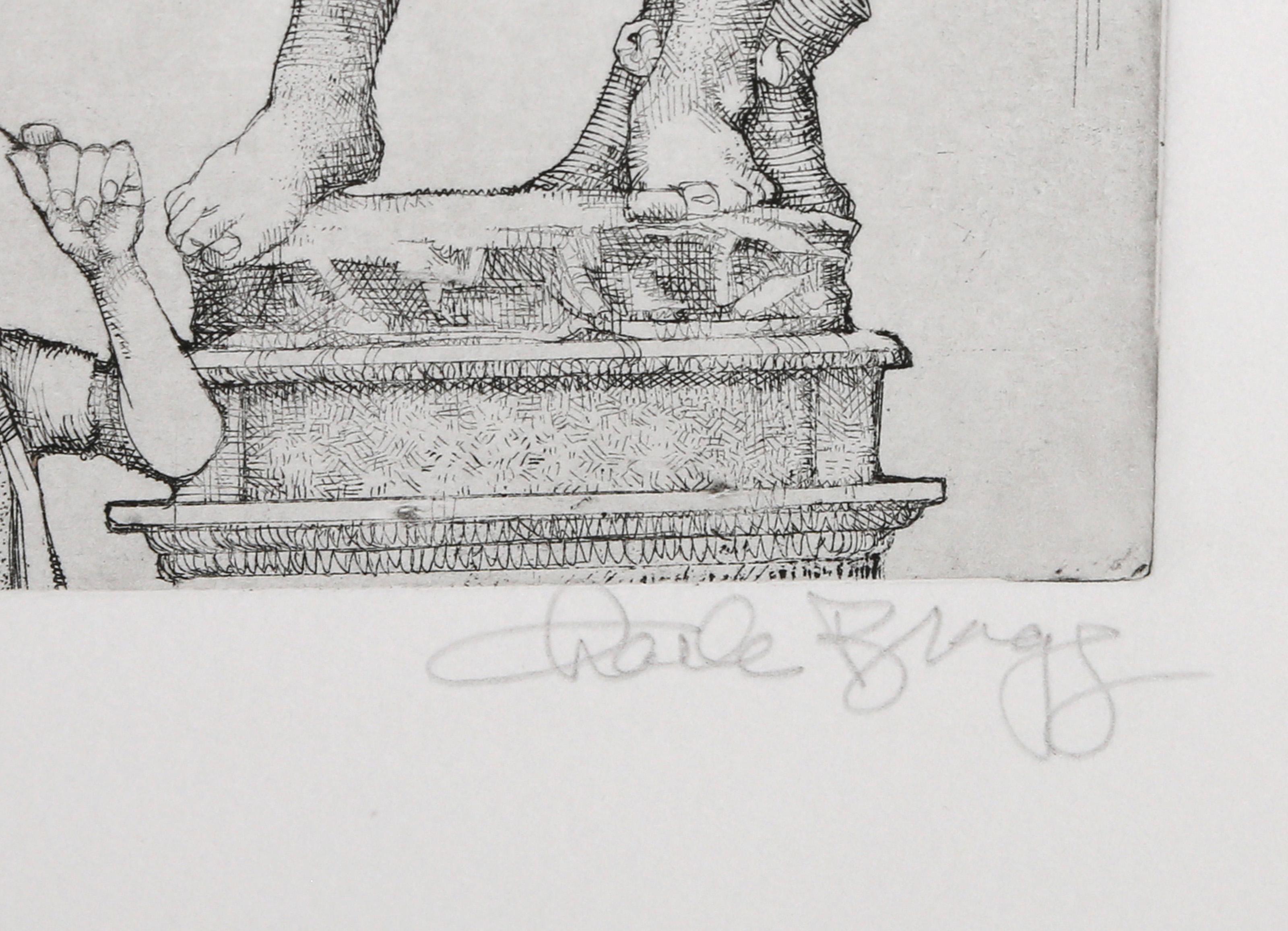 David, Folk Art Etching by Charles Bragg For Sale 2