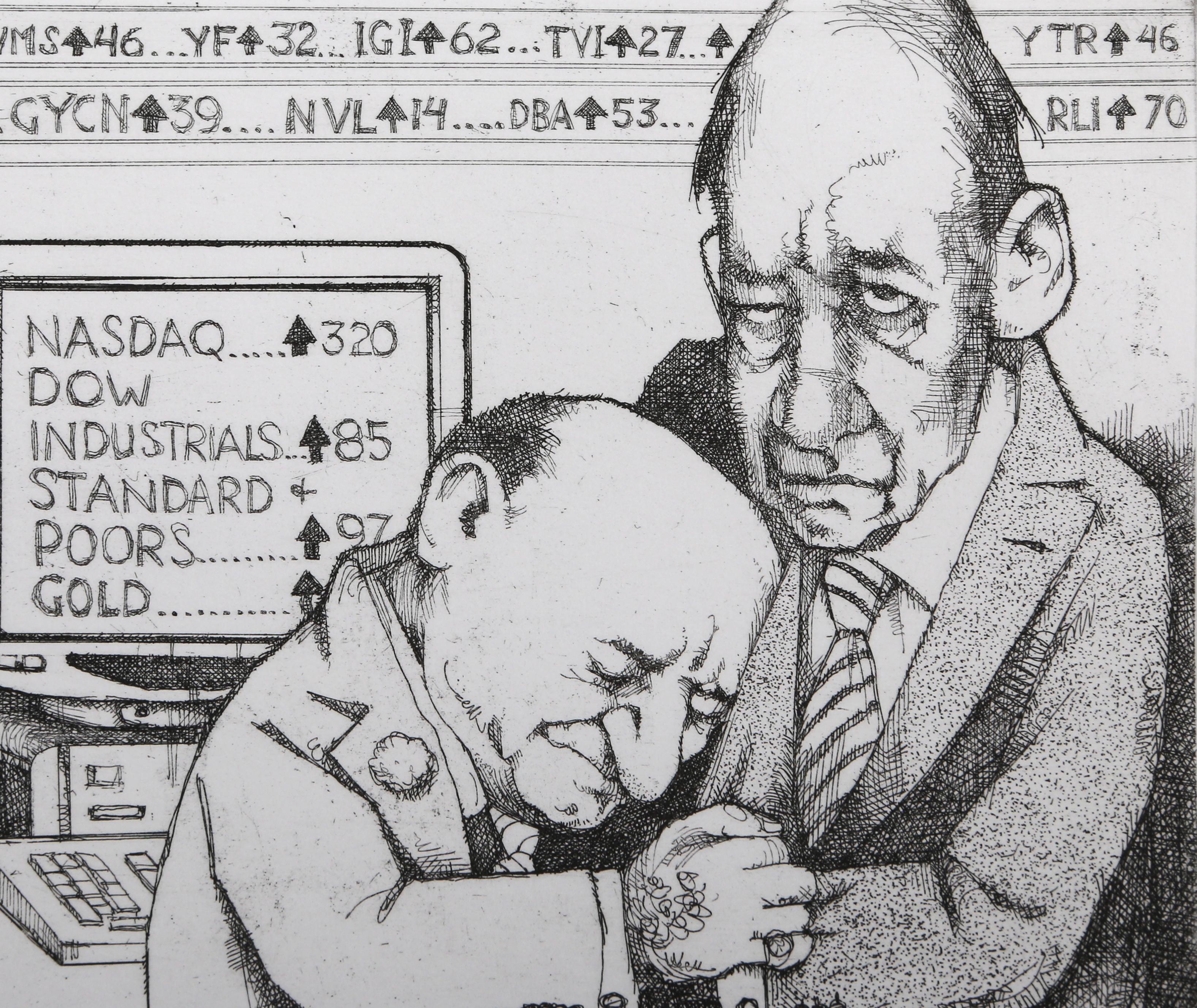 Day Traders - Print by Charles Bragg