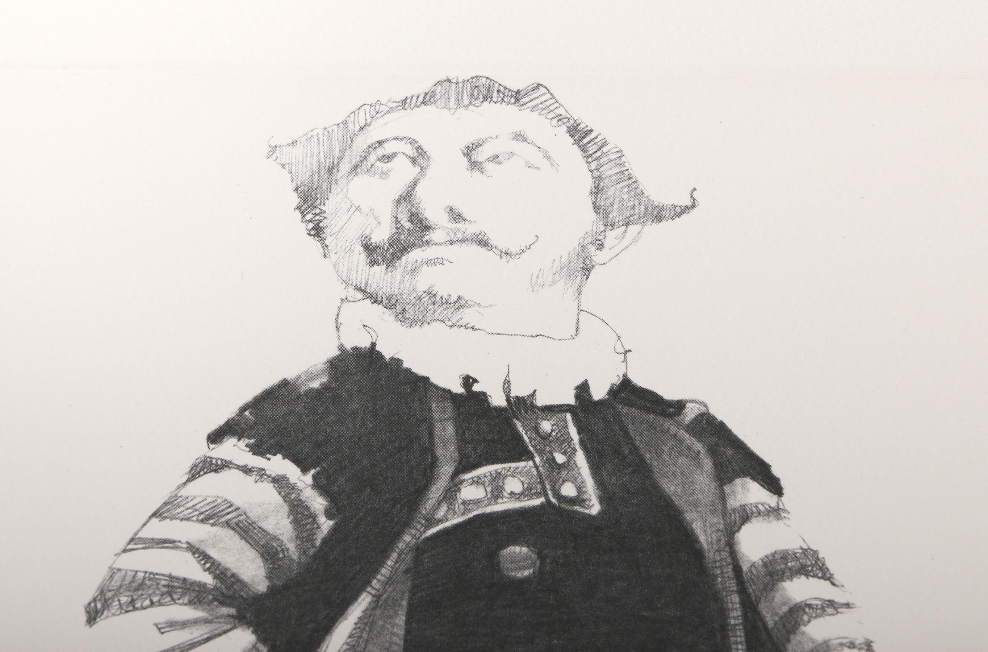 Don Juan, Folk Art Etching by Charles Bragg15.5 For Sale 3