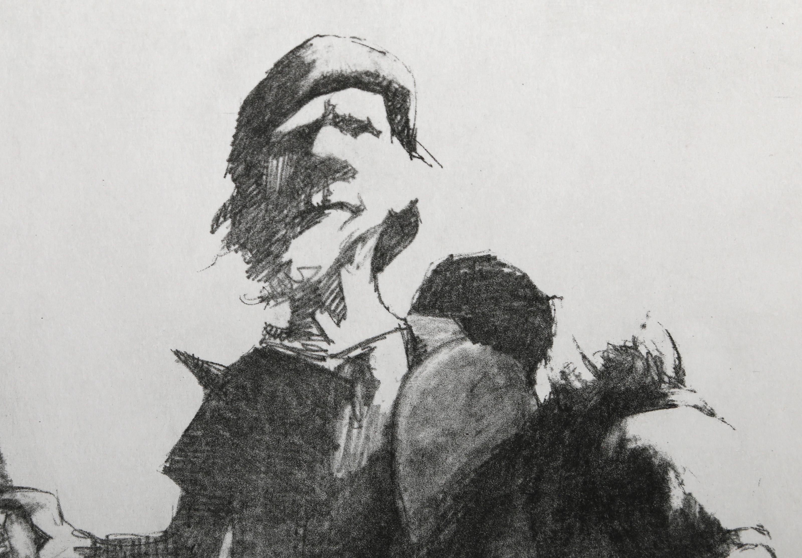 Don Quixote 2, Folk Art Etching by Charles Bragg For Sale 1