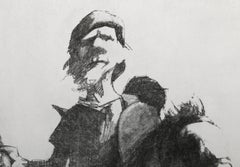 Don Quixote 2, Folk Art Etching by Charles Bragg