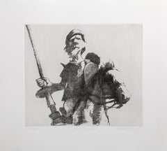 Don Quixote 2, Folk Art Etching by Charles Bragg