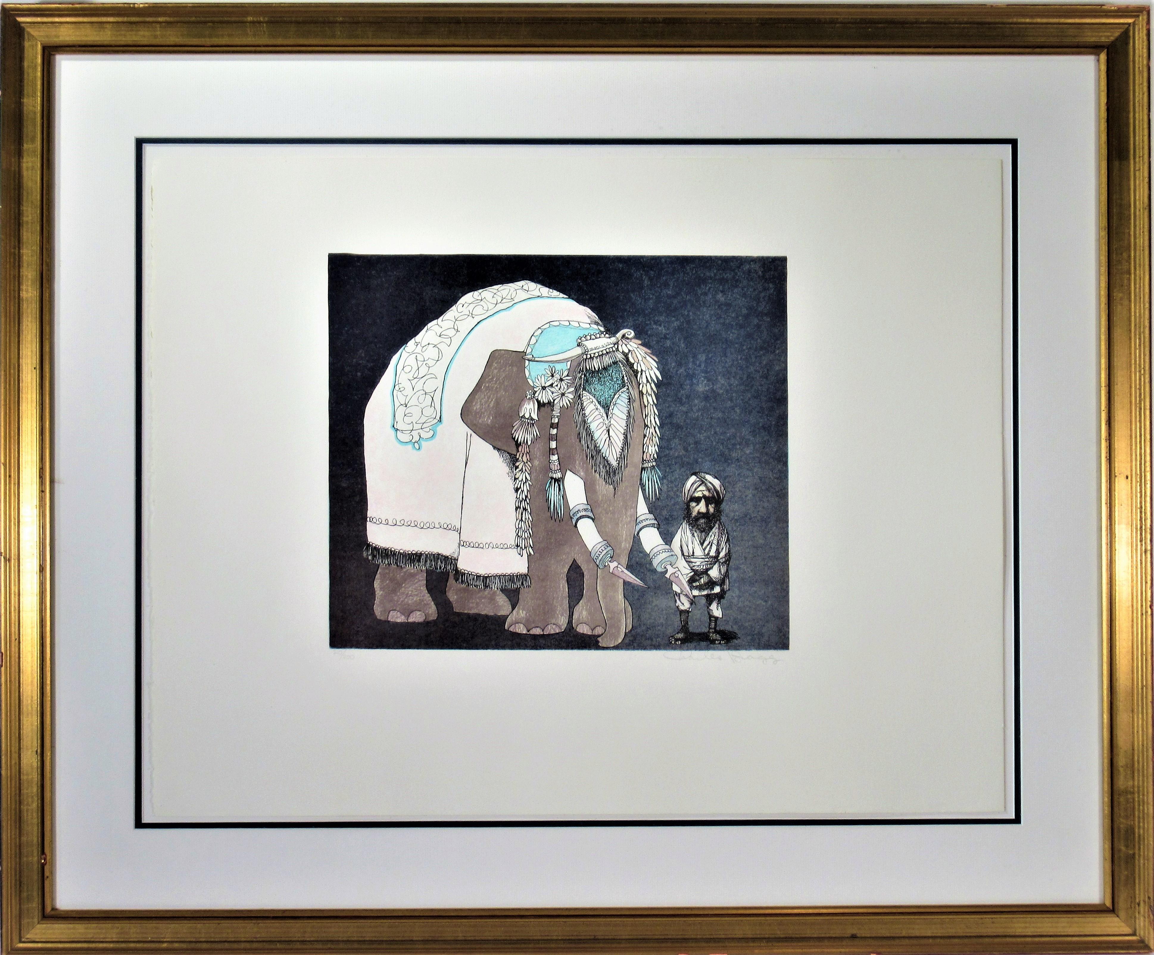 Charles Bragg Figurative Print - Elephant Man