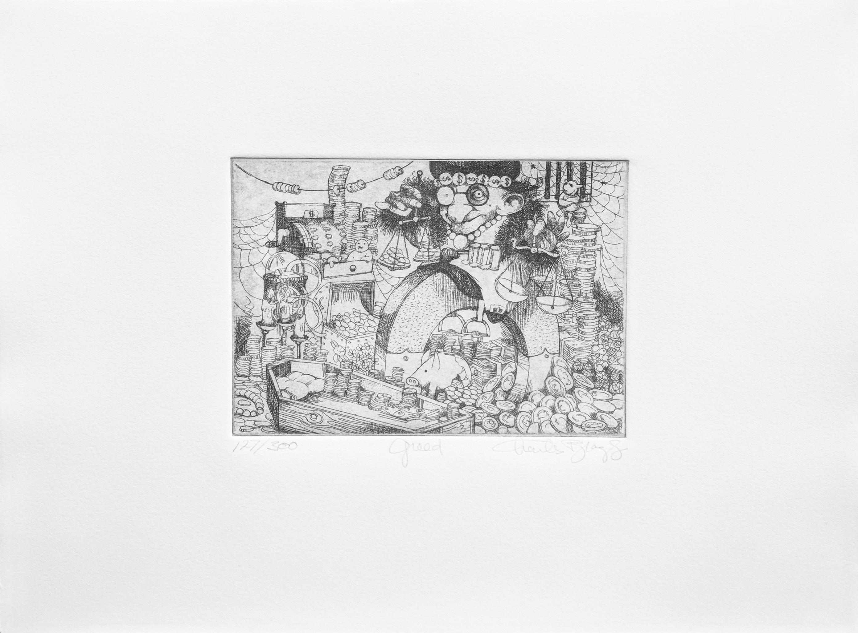GRÖSSE UND GEWICHT – Print von Charles Bragg