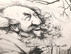 In the Beginning There Were Mistakes, Volkskunst-Radierung von Charles Bragg