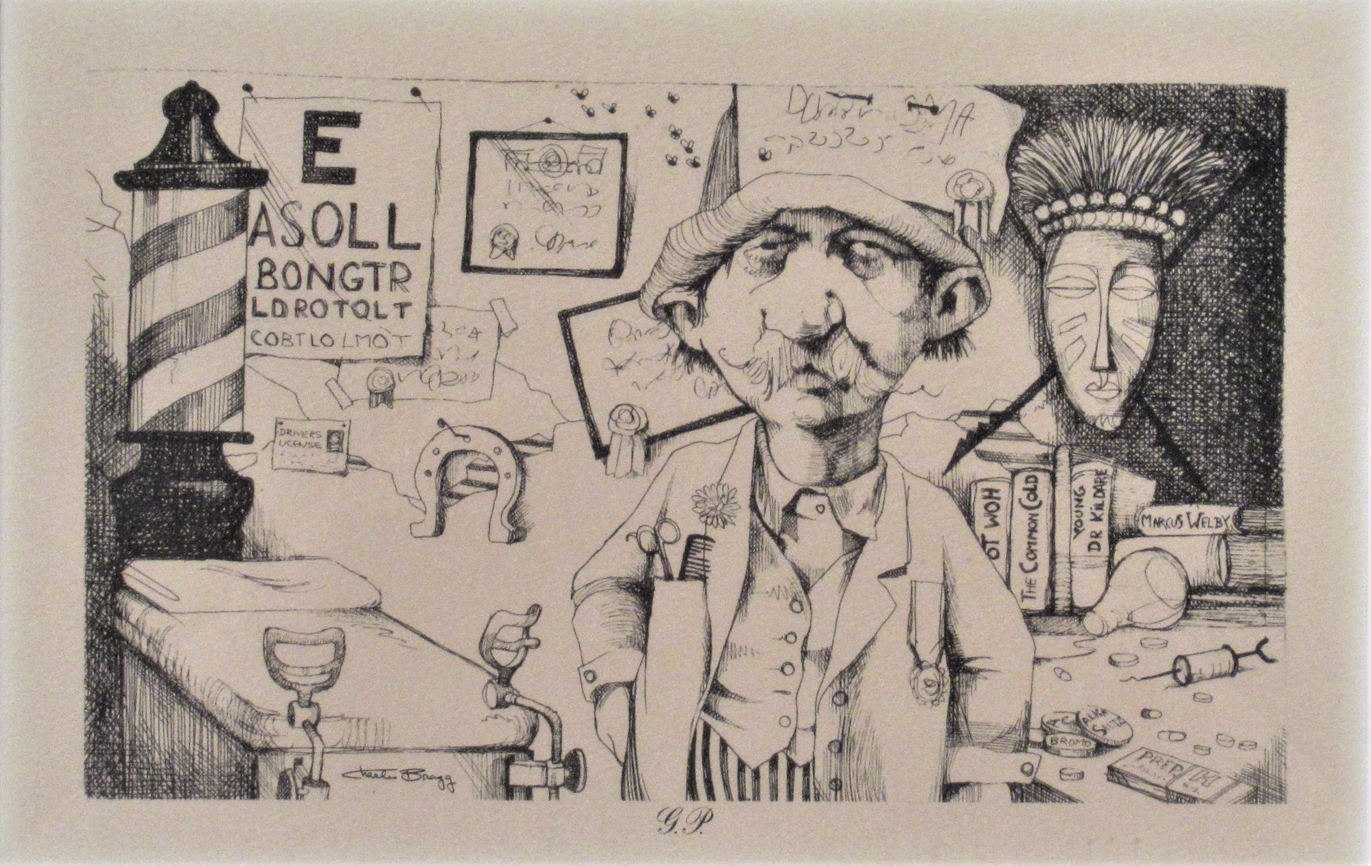 J.P - Print by Charles Bragg