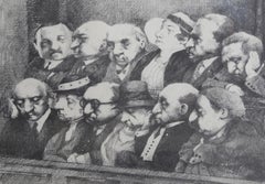 Jury, Folk Art Lithograph  by Charles Bragg