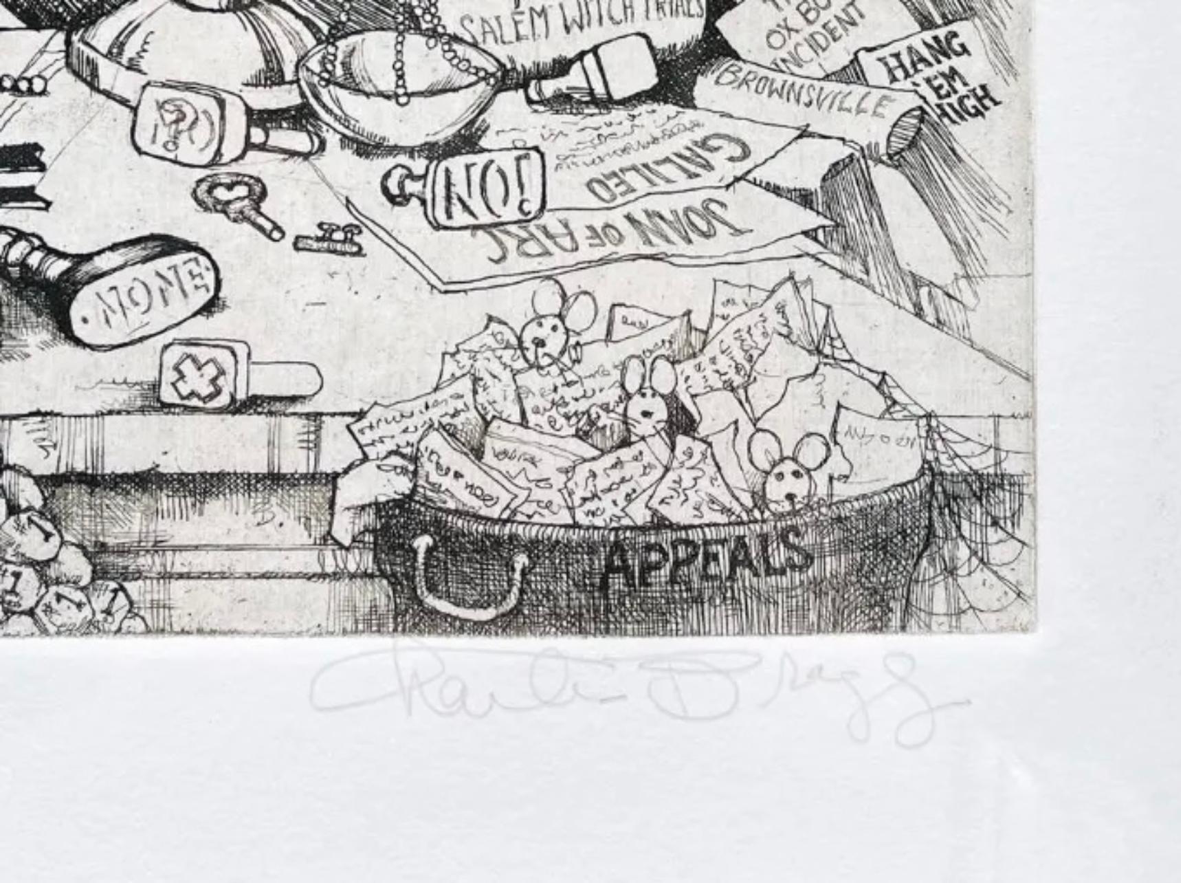 CHARLES BRAGG (1931-  ) Painter, sculptor, and illustrator of commentary on human behavior, Charles Bragg often injects his sense of humor and appreciation of satire into his subjects, many which are cartoonish and seem half human and half animal.