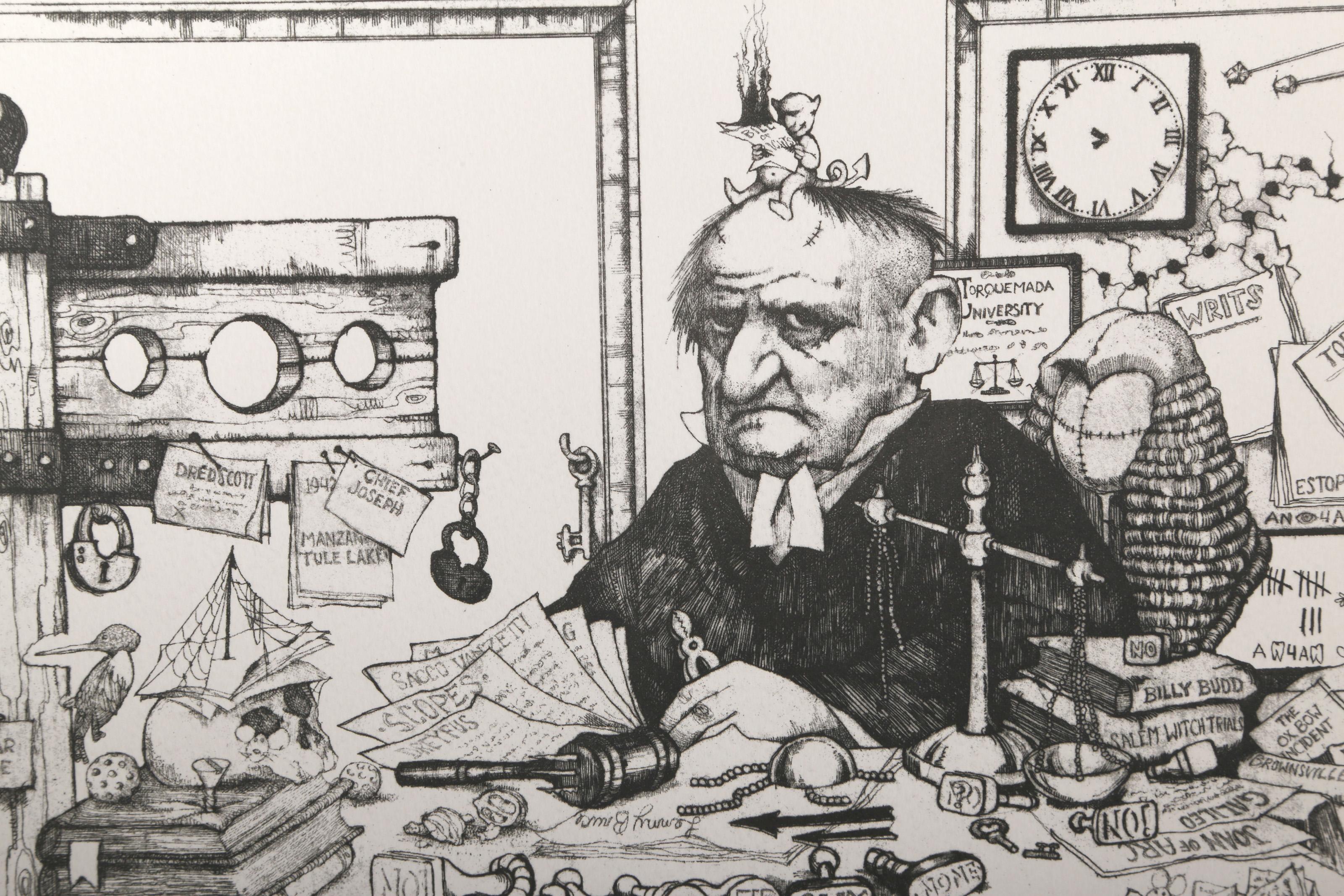 Departamento de Justicia, Grabado de arte popular de Charles Bragg en venta 1