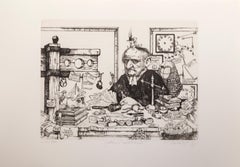 Justice Department, Folk Art Etching by Charles Bragg