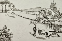 Cavaliere che corre dietro a una ragazza