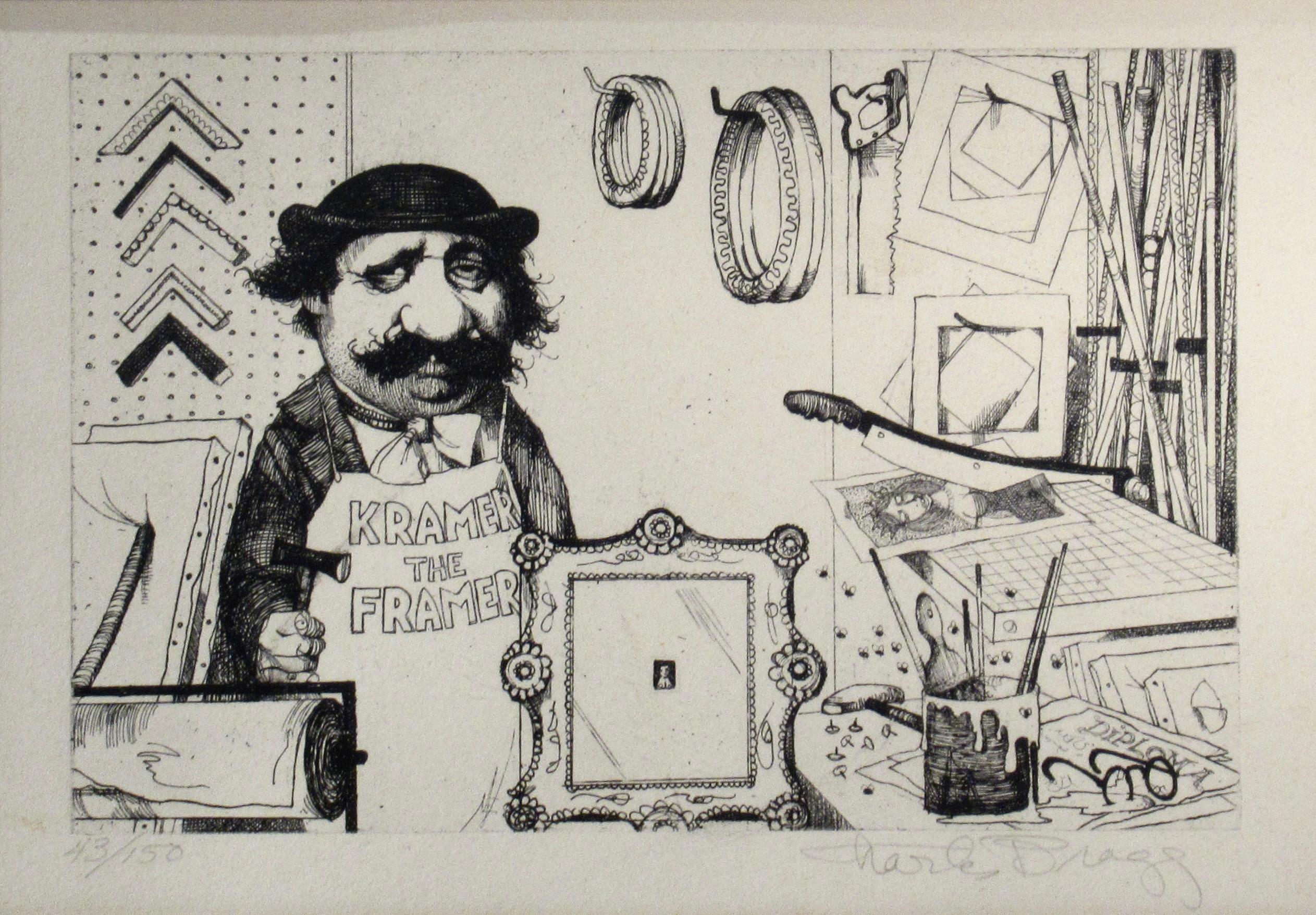 Kramer el enmarcador (La tienda de marcos) - Print de Charles Bragg