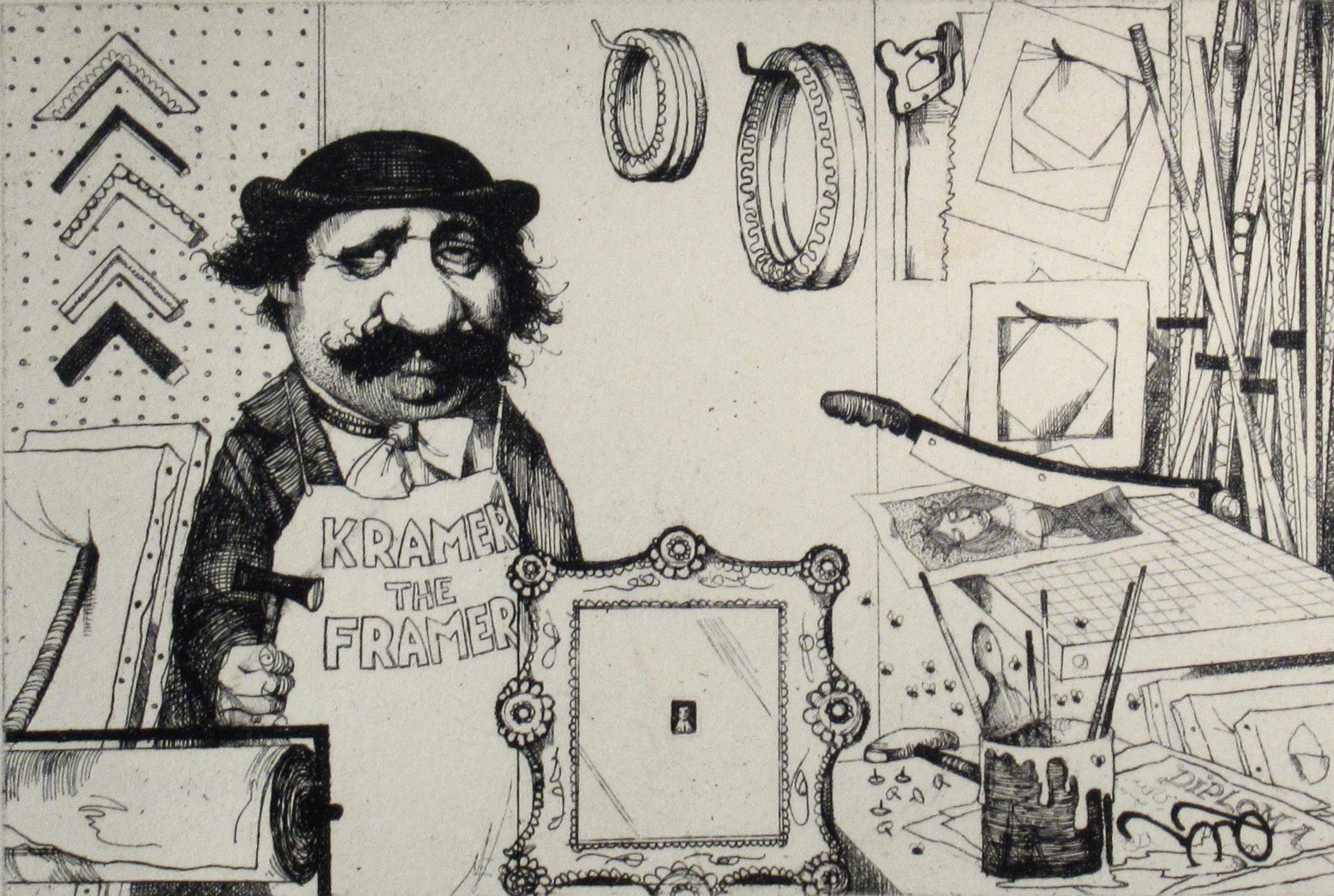 Kramer el enmarcador (La tienda de marcos) - Print Otro estilo de arte de Charles Bragg