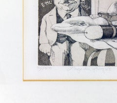 "L'age du Progrés" hand-signed limited edition etching by artist Charles Bragg