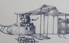 Meyer the Flyer, Folk Art Lithograph by Charles Bragg