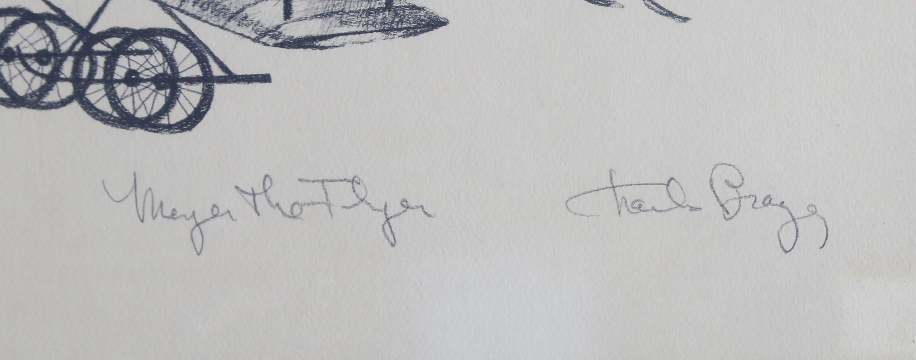 Meyer el Volador, litografía de arte popular de Charles Bragg en venta 2